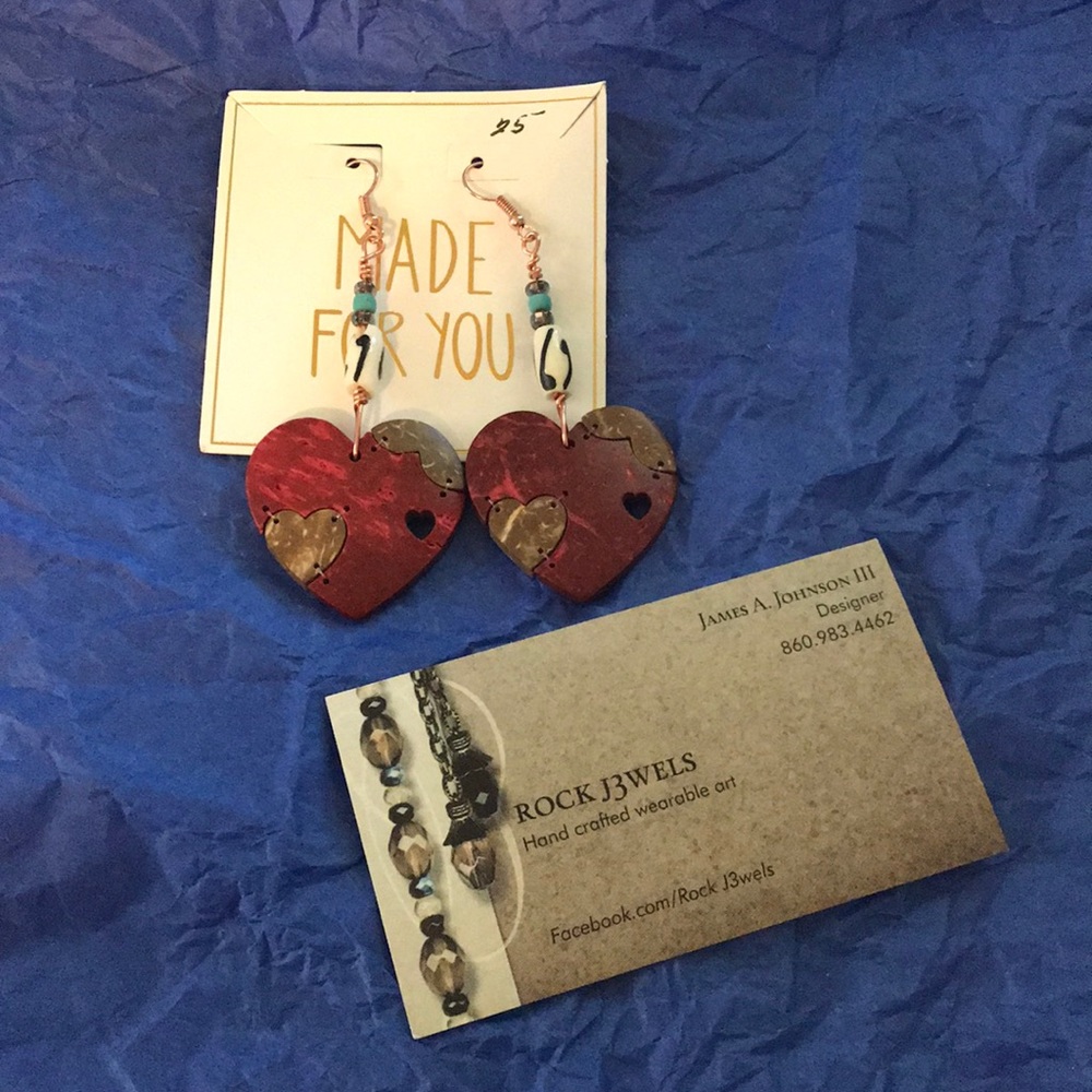 Hand crafted heart shaped earrings